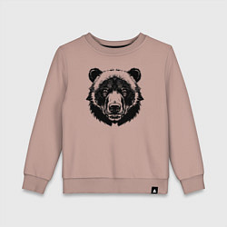 Свитшот хлопковый детский Чернильный медведь, цвет: пыльно-розовый