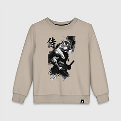 Детский свитшот Tiger samurai - hieroglyph - art
