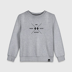 Свитшот хлопковый детский Тренируйся, ешь, спи и повтори, цвет: меланж