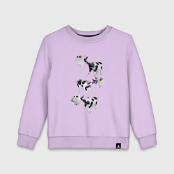 Свитшот хлопковый детский Три коровы, цвет: лаванда