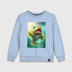 Свитшот хлопковый детский Большой карп, цвет: мягкое небо