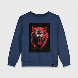 Свитшот хлопковый детский Red wolf, цвет: тёмно-синий