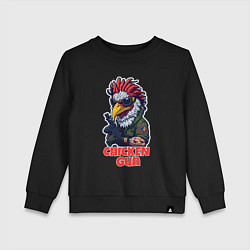 Свитшот хлопковый детский Чикен Ган - куриный пистолет, цвет: черный