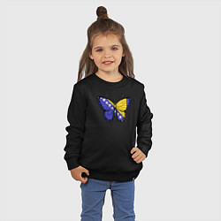 Свитшот хлопковый детский Бабочка Босния и Герцеговина, цвет: черный — фото 2