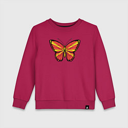 Свитшот хлопковый детский Бабочка Северная Македония, цвет: маджента