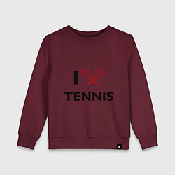 Свитшот хлопковый детский I Love Tennis, цвет: меланж-бордовый