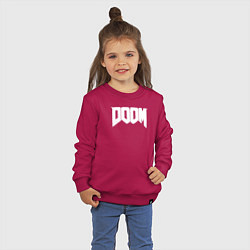 Свитшот хлопковый детский Doom nightmare mode, цвет: маджента — фото 2