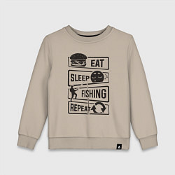 Детский свитшот Eat sleep fishing repeat