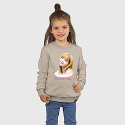 Свитшот хлопковый детский Lisa Blackpink, цвет: миндальный — фото 2