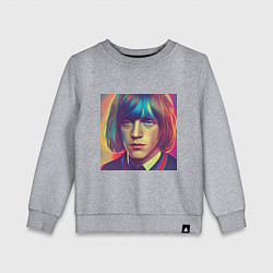 Свитшот хлопковый детский Brian Jones Glitch Art, цвет: меланж