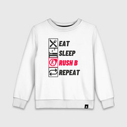 Детский свитшот Eat sleep rush b repeat