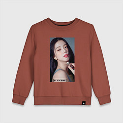 Свитшот хлопковый детский Kim Jisoo, цвет: кирпичный