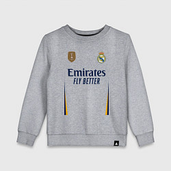 Свитшот хлопковый детский Винисиус Жуниор ФК Реал Мадрид форма 2324 домашняя, цвет: меланж