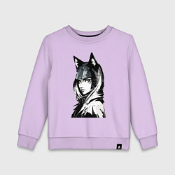 Детский свитшот Молодая волчица - нейросеть