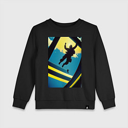 Свитшот хлопковый детский Два парашютиста, цвет: черный