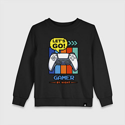 Свитшот хлопковый детский Gamer by night, цвет: черный