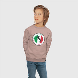 Свитшот хлопковый детский Сделан в Италии, цвет: пыльно-розовый — фото 2