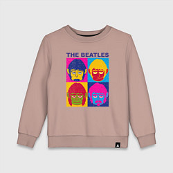 Свитшот хлопковый детский The Beatles color, цвет: пыльно-розовый