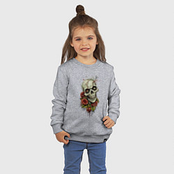 Свитшот хлопковый детский Зомби Цветы, цвет: меланж — фото 2