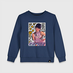Свитшот хлопковый детский Karina - Aespa, цвет: тёмно-синий