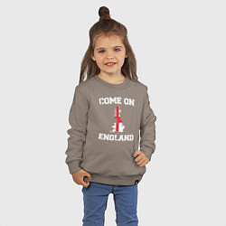 Свитшот хлопковый детский Come on England, цвет: утренний латте — фото 2