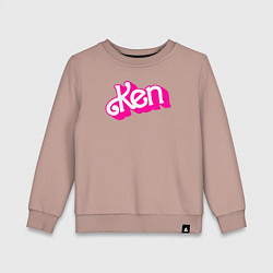Свитшот хлопковый детский Логотип розовый Кен, цвет: пыльно-розовый
