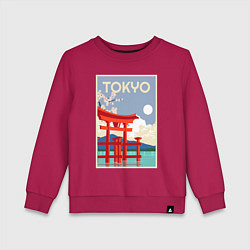 Свитшот хлопковый детский Tokyo - japan, цвет: маджента