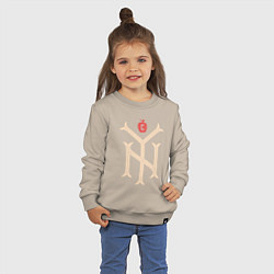 Свитшот хлопковый детский New York City NYC, цвет: миндальный — фото 2