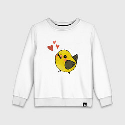 Детский свитшот Птичка иволга с сердечками