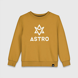 Свитшот хлопковый детский Astro logo, цвет: горчичный