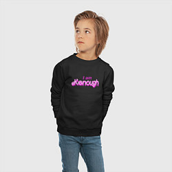 Свитшот хлопковый детский I am kenough barbie, цвет: черный — фото 2