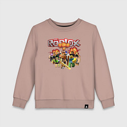 Свитшот хлопковый детский Роблокс на фоне взрыва roblox, цвет: пыльно-розовый