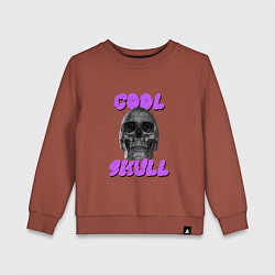 Свитшот хлопковый детский Cool Skull, цвет: кирпичный