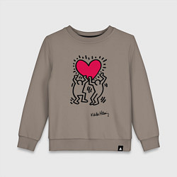 Детский свитшот Человечки с сердцем - поп арт Кит Харинг