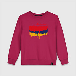 Свитшот хлопковый детский Flag Armenia, цвет: маджента