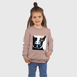Свитшот хлопковый детский Slipkat Meowa, цвет: пыльно-розовый — фото 2