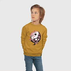Свитшот хлопковый детский Скура с инь и янь, цвет: горчичный — фото 2