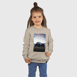Свитшот хлопковый детский Авто на фоне неба, цвет: миндальный — фото 2