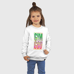 Свитшот хлопковый детский Gym god, цвет: белый — фото 2
