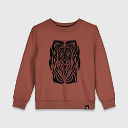 Свитшот хлопковый детский Tribal Abstract Mask, цвет: кирпичный
