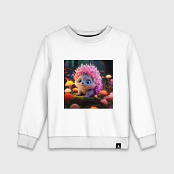 Свитшот хлопковый детский Ежик в лесу, цвет: белый