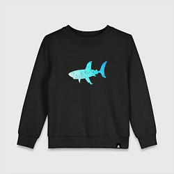 Свитшот хлопковый детский Акула лазурный градиент цвета моря, цвет: черный