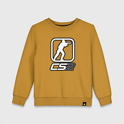 Свитшот хлопковый детский CS2 logo, цвет: горчичный