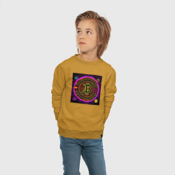 Свитшот хлопковый детский Биткоин это будущее, цвет: горчичный — фото 2