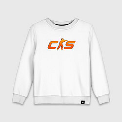Свитшот хлопковый детский CS 2 orange logo, цвет: белый