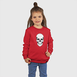 Свитшот хлопковый детский Полигональный череп, цвет: красный — фото 2