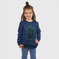 Свитшот хлопковый детский Black tardis, цвет: тёмно-синий — фото 2