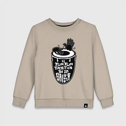 Свитшот хлопковый детский Конгас барабан танец De la salsa, цвет: миндальный