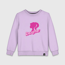 Свитшот хлопковый детский Дочь - силуэт Барби, цвет: лаванда