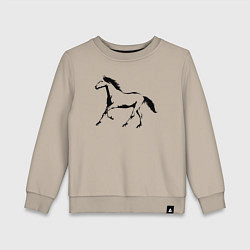 Свитшот хлопковый детский Лошадь сбоку, цвет: миндальный